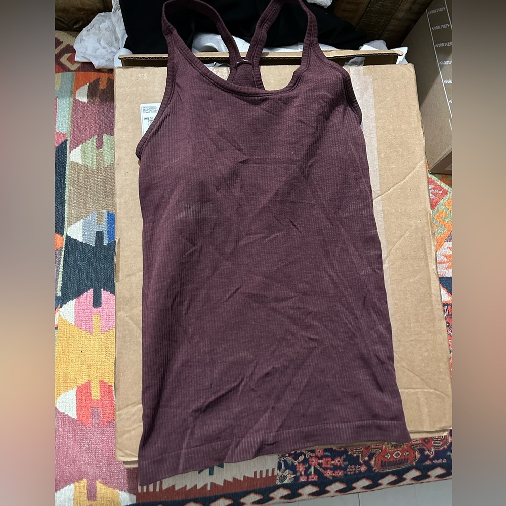dark purple lululemon ebb to street tank top